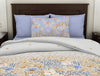 Floral Crystal Grey - Brown 100% Cotton Single Bedsheet - Bonica By Spaces