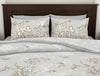 Floral Vaporous Grey - Light Grey 100% Cotton Double Bedsheet - Bonica By Spaces