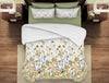 Floral Bit Of Blue - Light Grey 100% Cotton Double Bedsheet - Bonica By Spaces