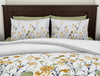Floral Bit Of Blue - Light Grey 100% Cotton Double Bedsheet - Bonica By Spaces