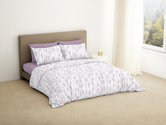 Floral Fair Orchid - Light Violet 100% Cotton Large Bedsheet - Maya By Spaces