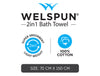 Navy Blue - Dark Blue 100% Cotton Bath Towel - 2-In-1 By Welspun